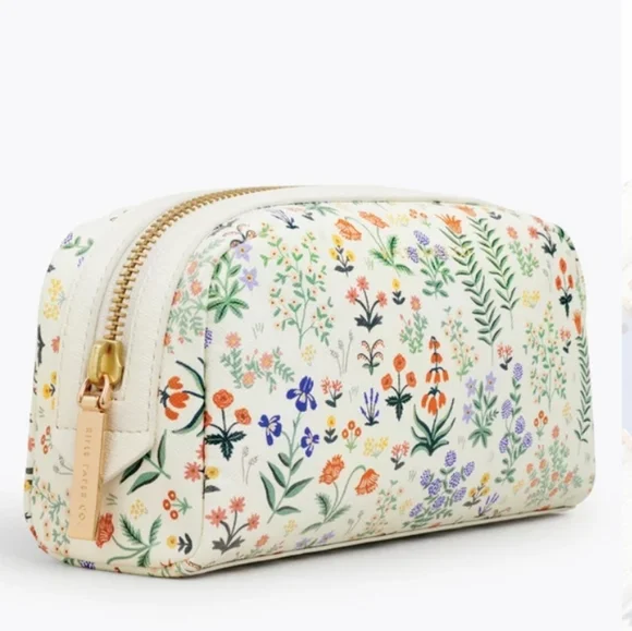 Rifle Paper Co. | Small Cosmetic Pouch | White Menagerie Garden - Picture 2 of 5